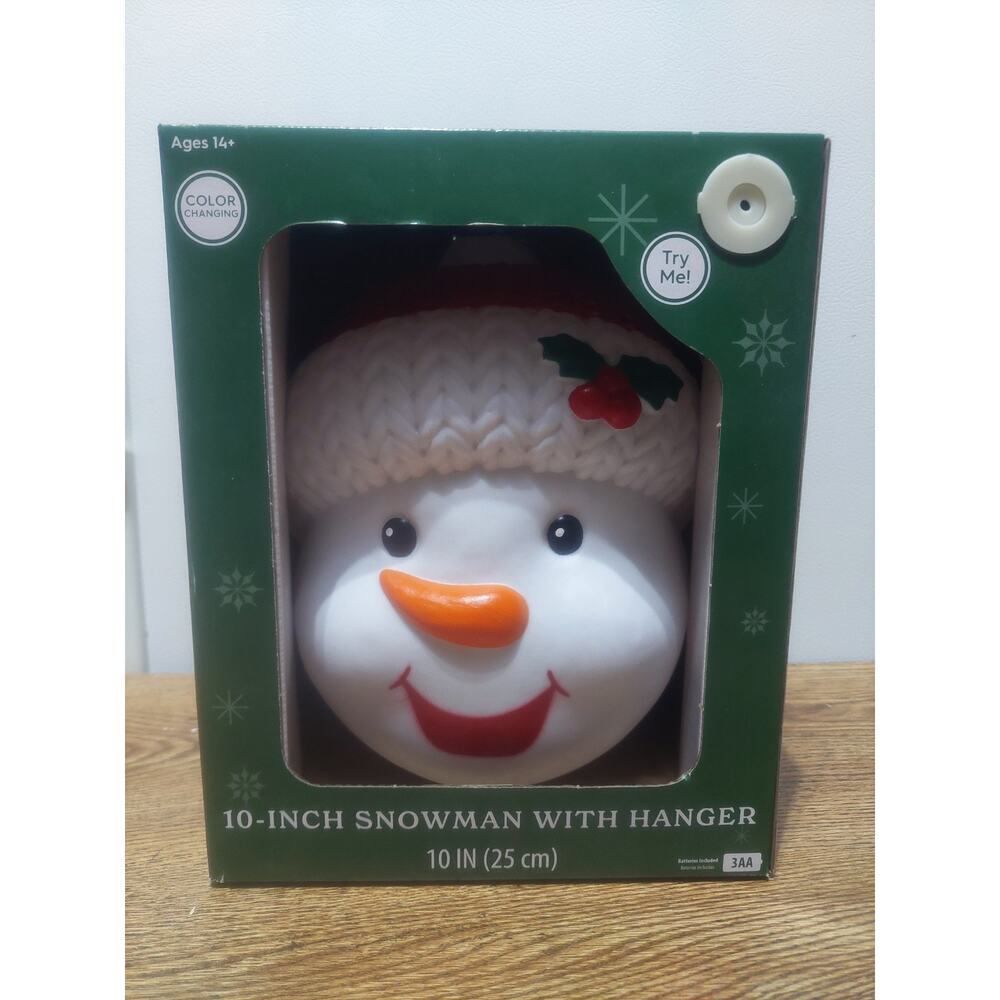 Holiday Time 10 inch Snowman with Hanger Christmas Decor Indoor or Outdoor New